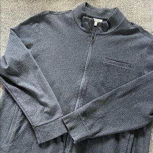 Dkny Gray Zip Up Sweater with Mock Neck